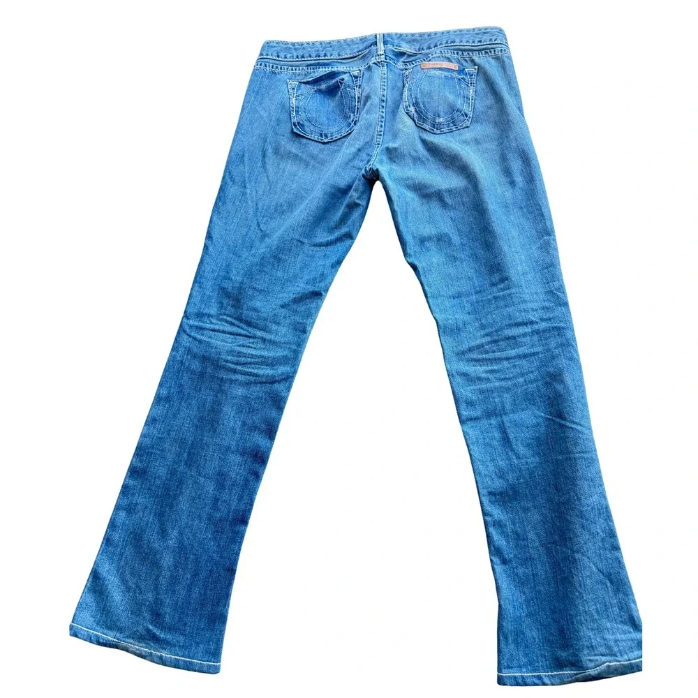 True Religion Men's Bootcut Jeans 32 Made In USA Y2K‎ Vintage Distressed Denim